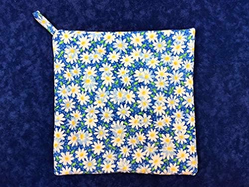 Daisy Daisies White and Yellow on Cobalt Blue Square Insulated Hot Pot