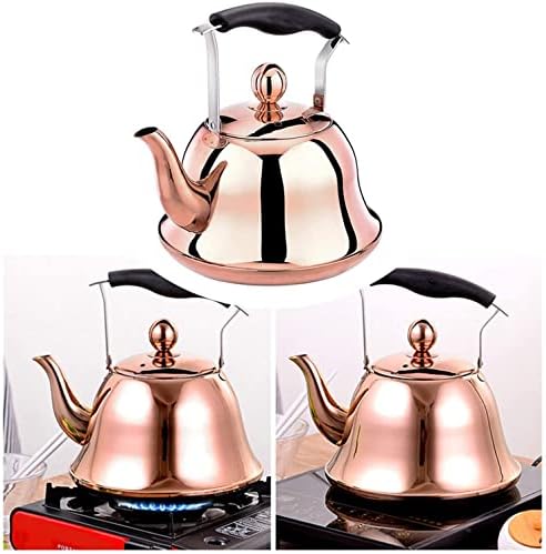 2 Quart Stainless Steel Tea Kettle, Brass
