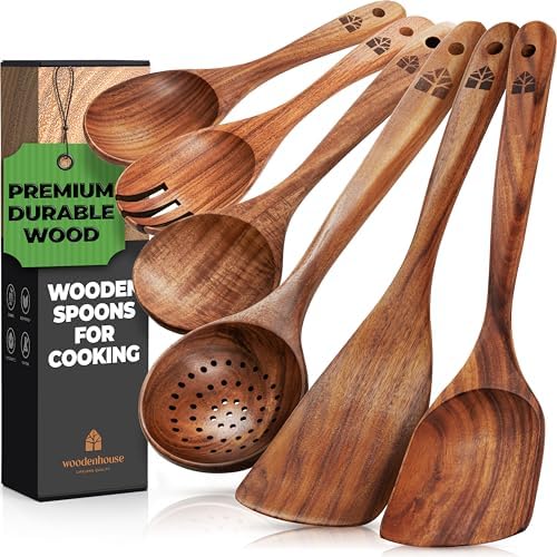 Wooden Spatula and Spoon Cooking Utensil Set