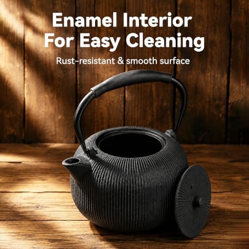 Cast Iron Teapot Set with 2 Cups, 34 oz (1000 ml) Japanese Tea Pot
