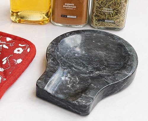 Heat Resistant Spoon Rest for Stove Top, Marble Flat Utensil Rest