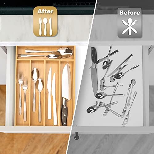 Besilord Silverware Organizer Kitchen Drawer Organizer Utensil