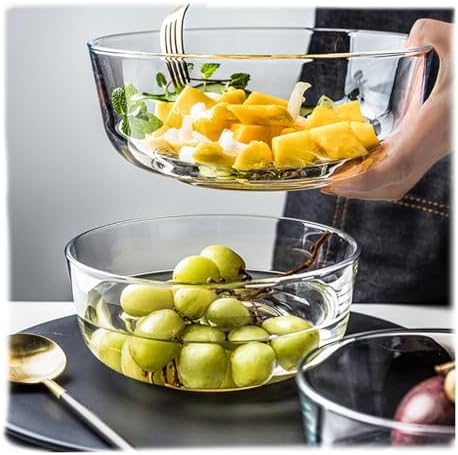 Glass Baking Bowl Large Salad Bowl for Oven/Microwave/Freezer Glass