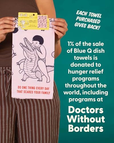 Blue Q Funny Dish Towel - Screen-Printed Cotton Kitchen Towels