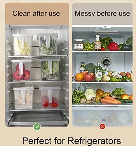 Sooyee Produce Saver Containers, 5L x 4, with Drain Tray
