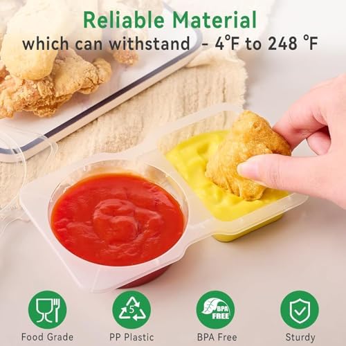 Reusable Snack Containers With Lids,2 Compartment Snackle Box