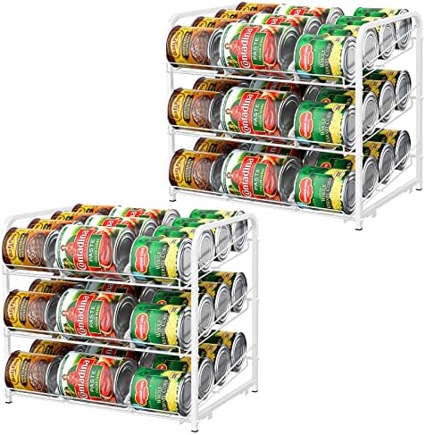 BTY 3-Tier Can Organizer, 2 Pack, White