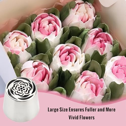 Extra Large Russian Flower Piping Tips, Stainless Steel Icing Tips Set