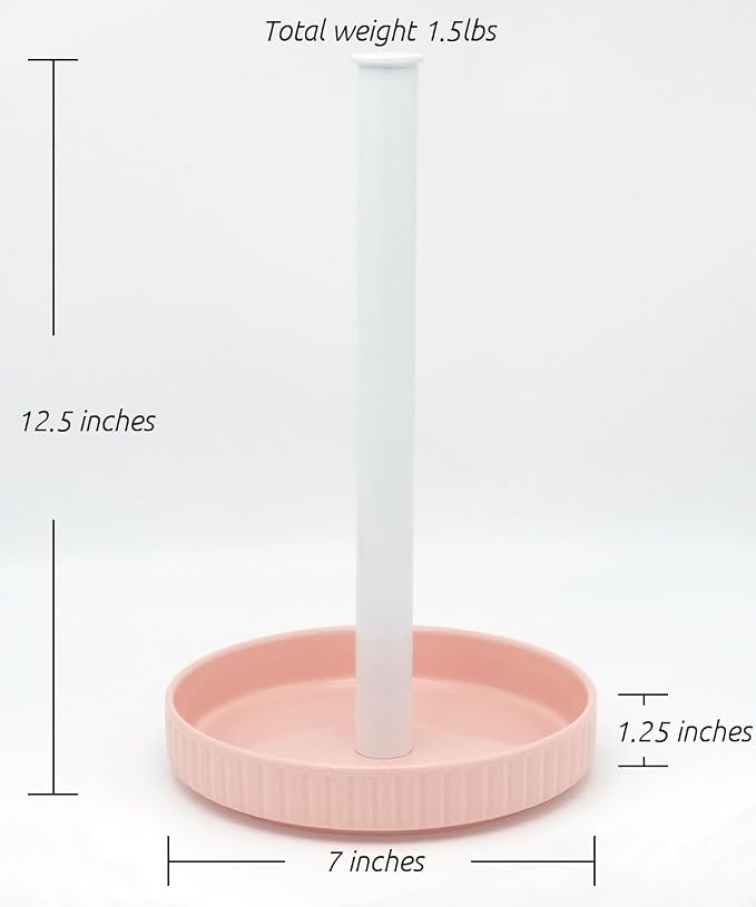 VROOMIUM Paper Towel Holder Countertop, Ceramic Base Easy-to-Clean, 1.5 lbs - Image 3