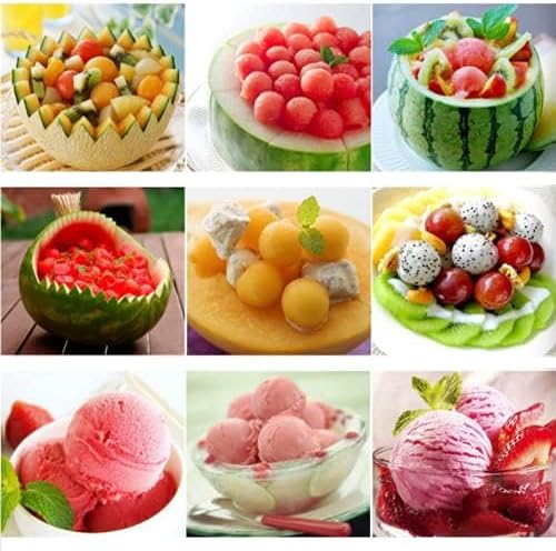 2 Pcs Stainless Steel Melon Baller Scoop,Fruit Decoration Carving