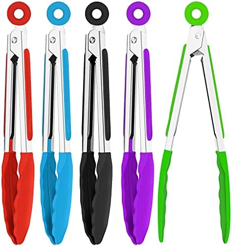 7 Inch Silicone Tongs Set, 5 Pieces