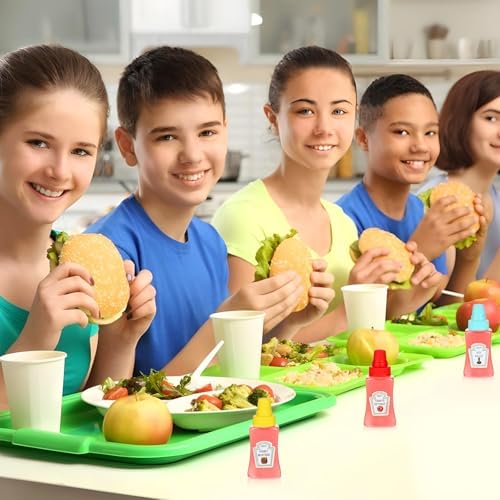 YUXIANLB 4Pcs Mini Ketchup Bottles, 25ml Small Condiment Squeeze