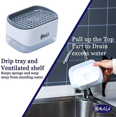OMAIA 2-in-1 Dish Soap Dispenser with Sponge Holder