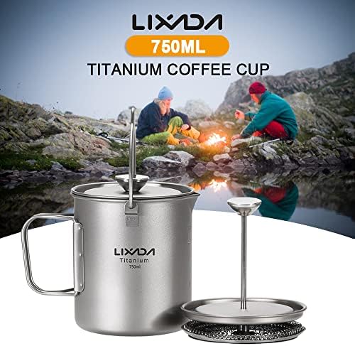 Lixada Titanium 750ml Outdoor French Press Pot