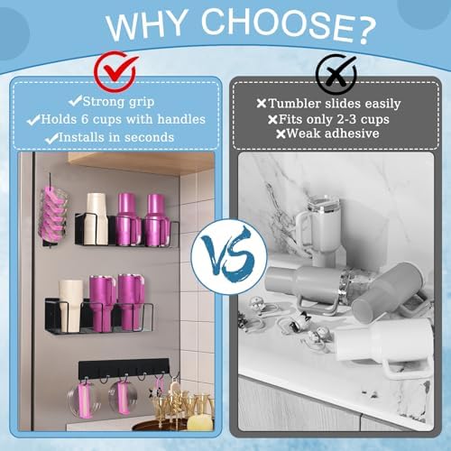 Strong Magnetic Stanley Cup Holder for Fridge, 2 Pack Magnetic Water
