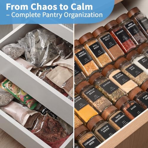 Yangbaga Glass Spice Jars with Labels, 24pcs 4oz Seasoning Organizer