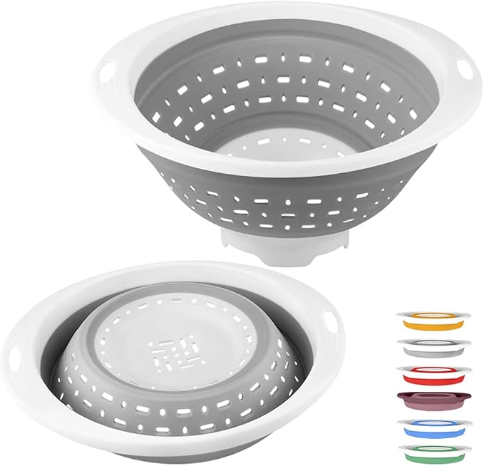 QiMH Collapsible Colander and Strainer, 5 Quart, Heavey Duty Kitchen Drainer by Qimh