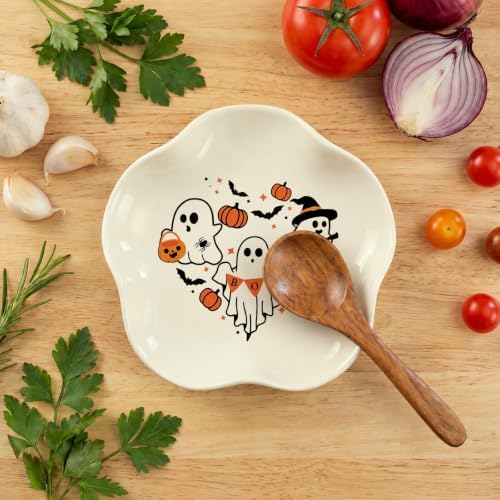 Ceramic Spoon Rest for Stove Countertop 5.3 Inch, Cute Ghost