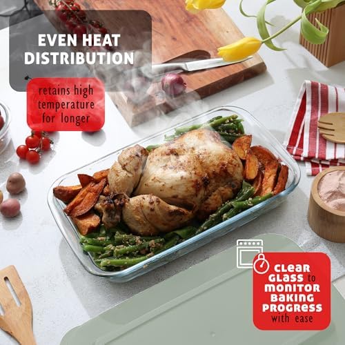 EATEX 16-Piece Glass Casserole Dish Set with Lids