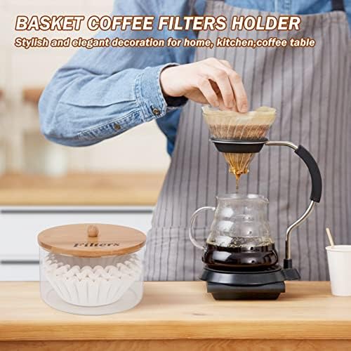 BKYFPQ Coffee Filter Holder with Lid for Coffee Bar Accessories Decor