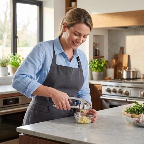 Stainless Steel 2-in-1 Garlic Press and Herb Scissors