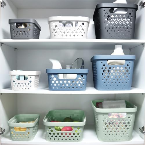 Glad Plastic Storage Basket Set, Value Pack of 6 | Open Storage Bins