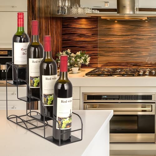 Syrup Rack for Coffee Bar, 4-Bottle Organizer, Metal