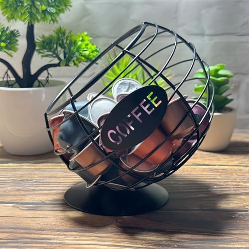 Iron Spherical Shape Coffee Pod Holder, Large Capacity Coffee Pod