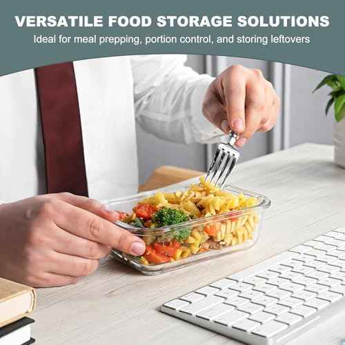 KOMUEE 10-Pack Glass Food Storage Containers with Lids