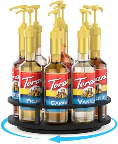 THYGIFTREE 9-Bottle Coffee Syrup Organizer, Black