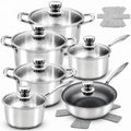 Stainless Steel Cookware Set - 18-Piece Nonstick Cookware Set Includes
