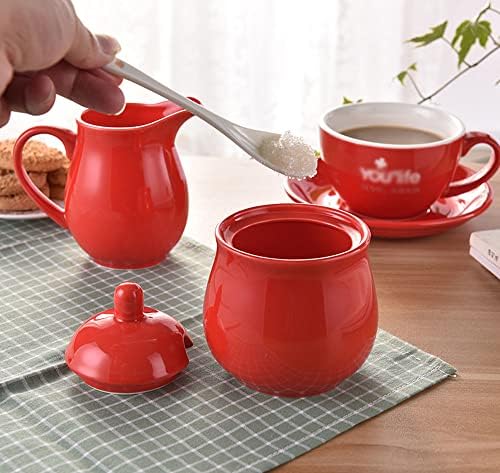 Colorful Ceramic Milk Jug Sugar Bowl, Coffee Serving Set, Creamer