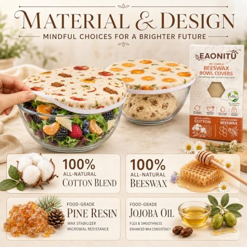 Beeswax Bowl Covers, 6-Pack, 8-12 Inch