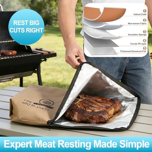 Collapsible Large BBQ Prep Tub 16L & BBQ Resting Bag, Foldable Cutting