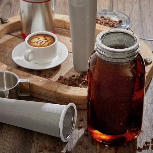 3 Pcs Cold Brew Coffee Filter With Handle 2 Quart Stainless Steel
