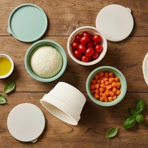 Lawei 4PCS Collapsible Pizza Dough Proofing Box with Lids, Food Grade