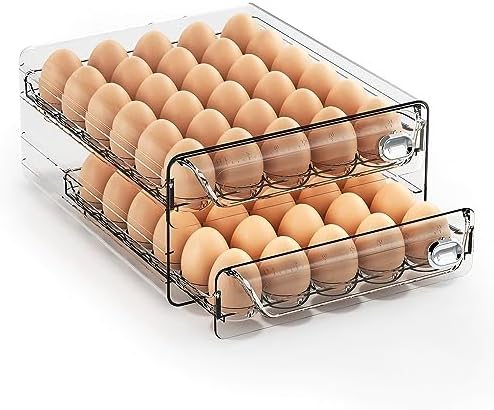 60-Egg Organizer for Refrigerator, Clear