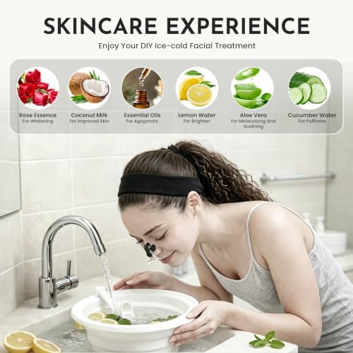 Silicone Face Bowl for Ice with Detachable Breathing Tube Portable Spa
