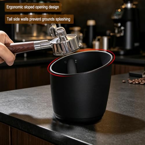 Espresso Knock Box,1.2L Large Capacity Coffee Knock Box with