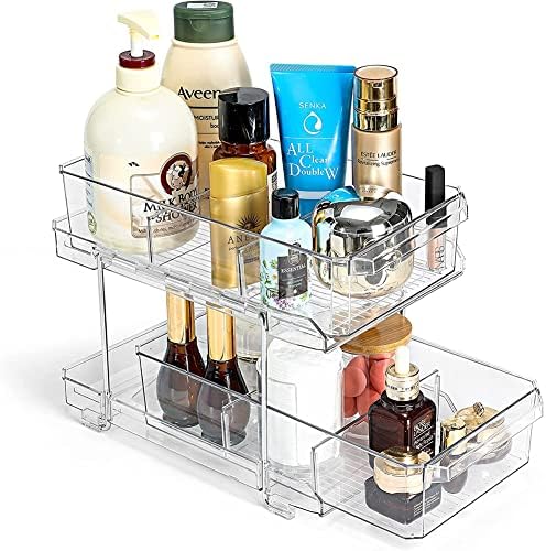 OnDisplay 2-Tier Deluxe Tiered Acrylic Cosmetic/Bath/Pantry/Fridge