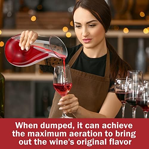 Nuanchu 2 Pcs 48 oz Wine Decanter Carafe Clear Glass Pierced Decanter