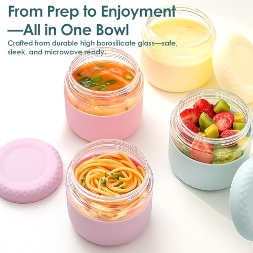 24 oz Glass Lunch Bowl Container with Lid