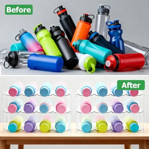 acDesign 2PCS 3 Tier Stackable Water Bottle Organizer, Large