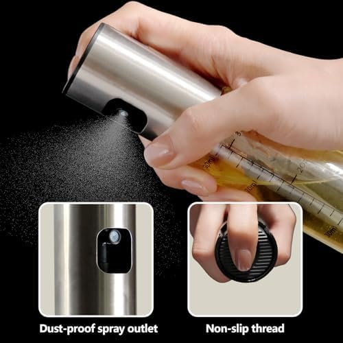 Oil Sprayer for Cooking, 3.5 oz Glass Bottle