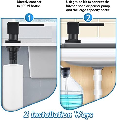 CREA Soap Dispenser for Kitchen Sink, Kitchen Soap Dispenser Black