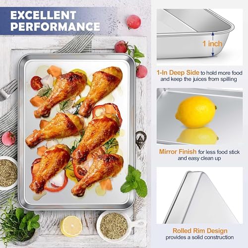 1 QT 18/10 Stainless Steel Saucepan & 16” Baking Sheet Pan with