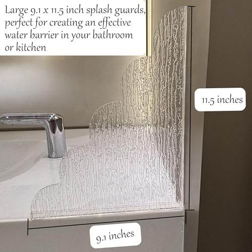 Large Shower Splash Guard, 2 Pack, 9.1 x 11.5 Inch, Waterproof Bathtub