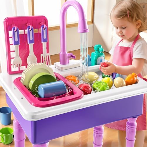JUKUDAHU Kids' Play Sink with Running Water