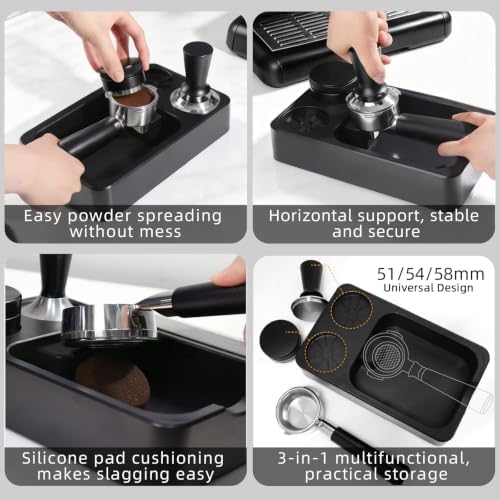 Espresso Knock Box Tamping Station, 51/54/58mm, Coffee Barista Tool