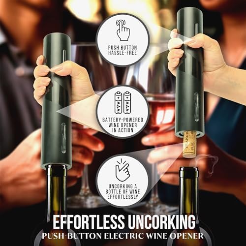 Electric Wine Bottle Opener Set, Beer Opener & Wine Stoppers, Battery